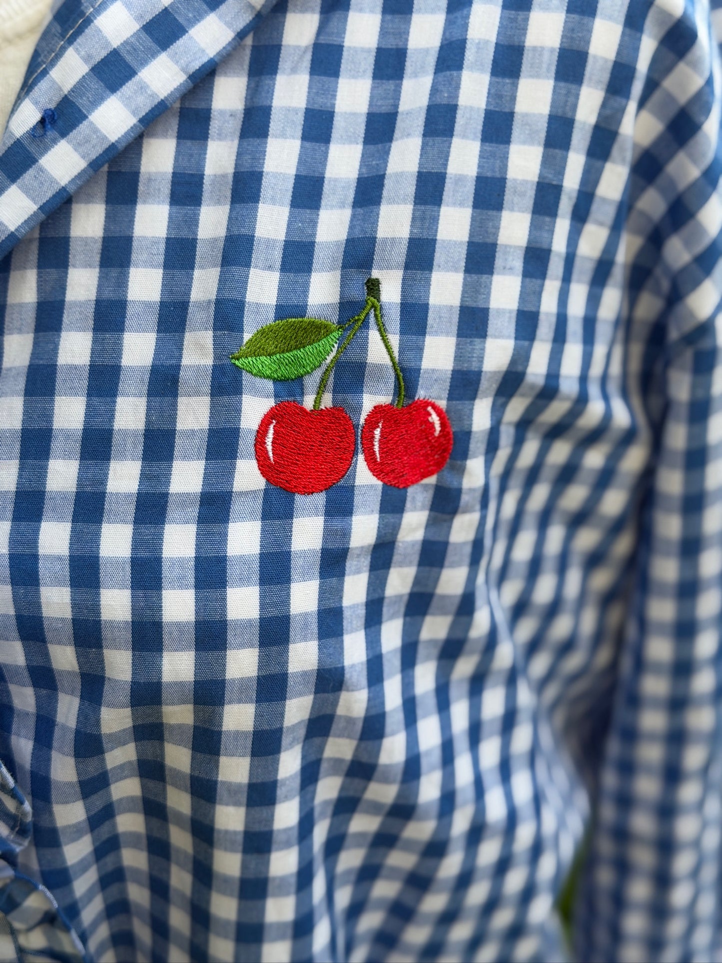 Ruffled Gingham Button Up